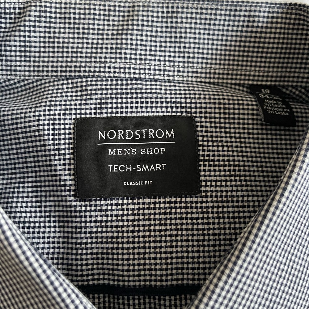 Nordstrom Men's Black and White Checkered Dress Shirt - Picture 7 of 10